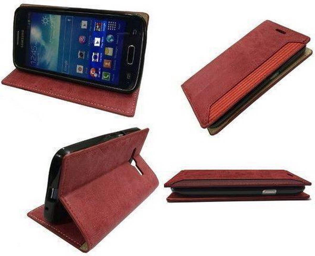 Rood Samsung Galaxy S4 Bookstyle Wallet/Map Cover Hoesje