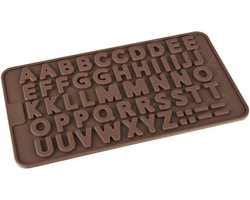 Ijsblokjes mal | chocolade | siliconen vorm | alfabet | bruin