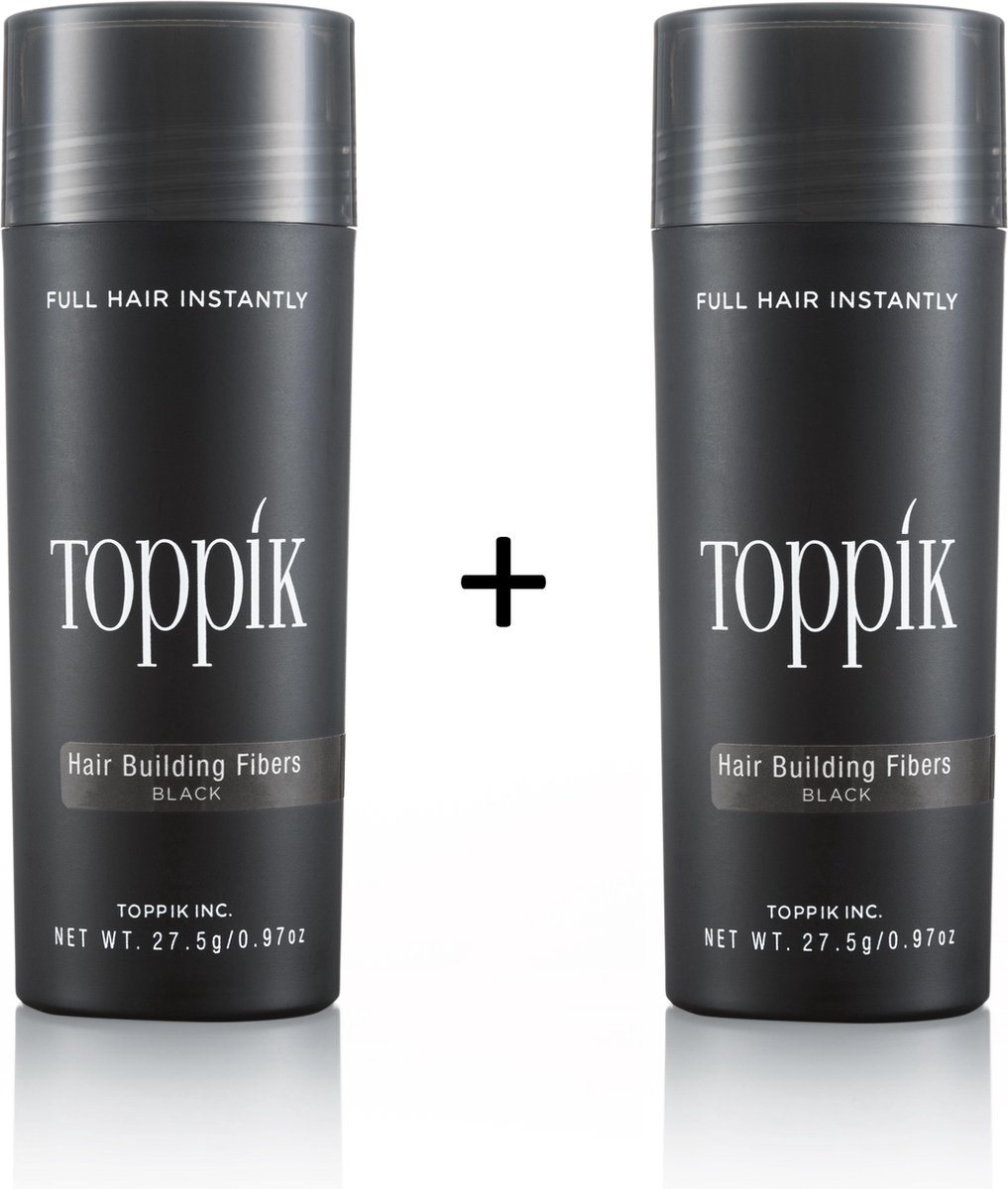 2x Toppik Hair Building Fibers Large 27,5 gram - Zwart