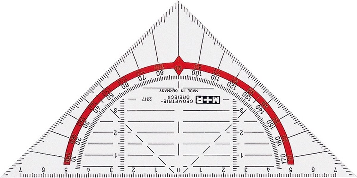 M+R Geodreieck 17cm glasklar rood hinterlegt 1 stuks