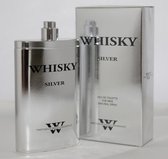 CADEAUTIP: Whisky Silver Prestige (een frisse parfum in een heupflacon met Kruidige Nootmuskaat en Ceder) 80 ml