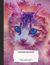 Vintage Paper Cute Cat Composition Notebook, Graph Paper