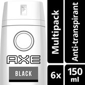 AXE Black Dry Anti-Transpirant Deodorant - 6 x 150 ml - Voordeelverpakking