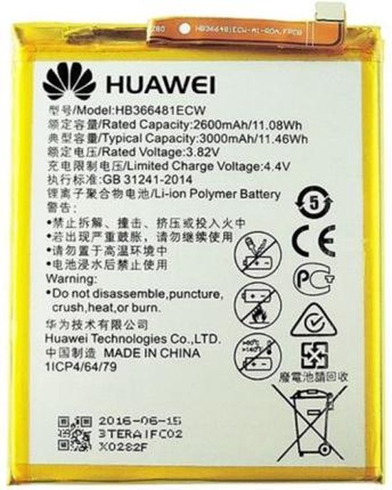 Huawei P20 Lite Batterij Accu Origineel HB366481ECW - Bulk | bol.com