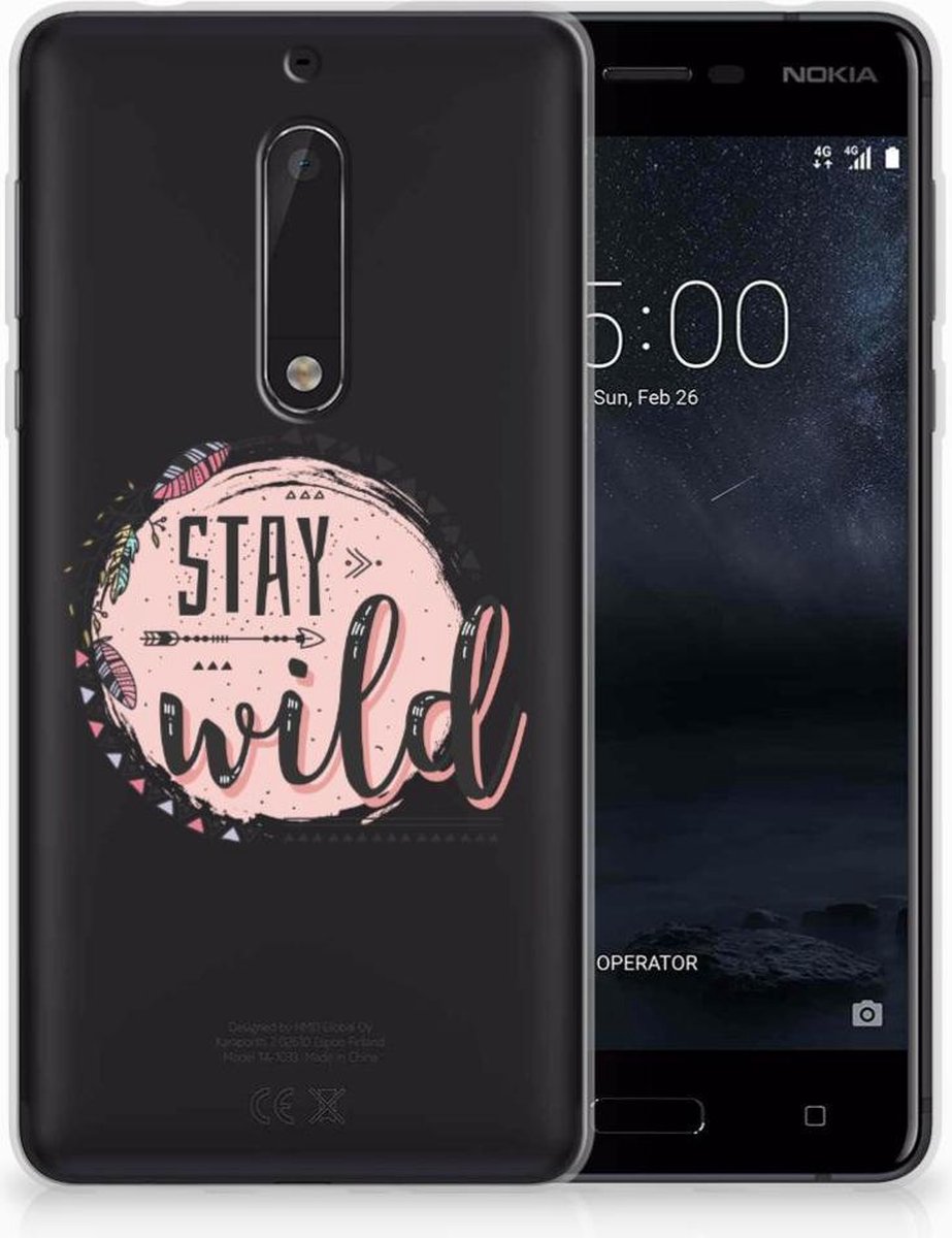 Nokia 5 Telefoonhoesje met Naam Boho Stay Wild