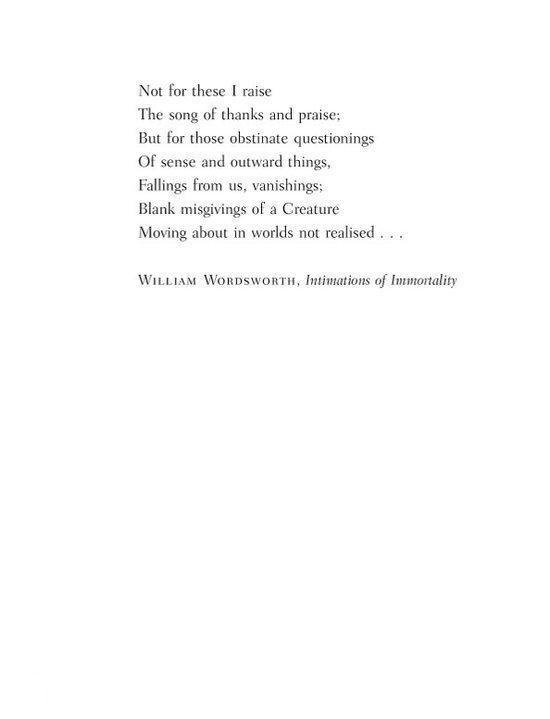 Een gedicht van William Wordsworth, 'Intimations of Immortality', met tekst.