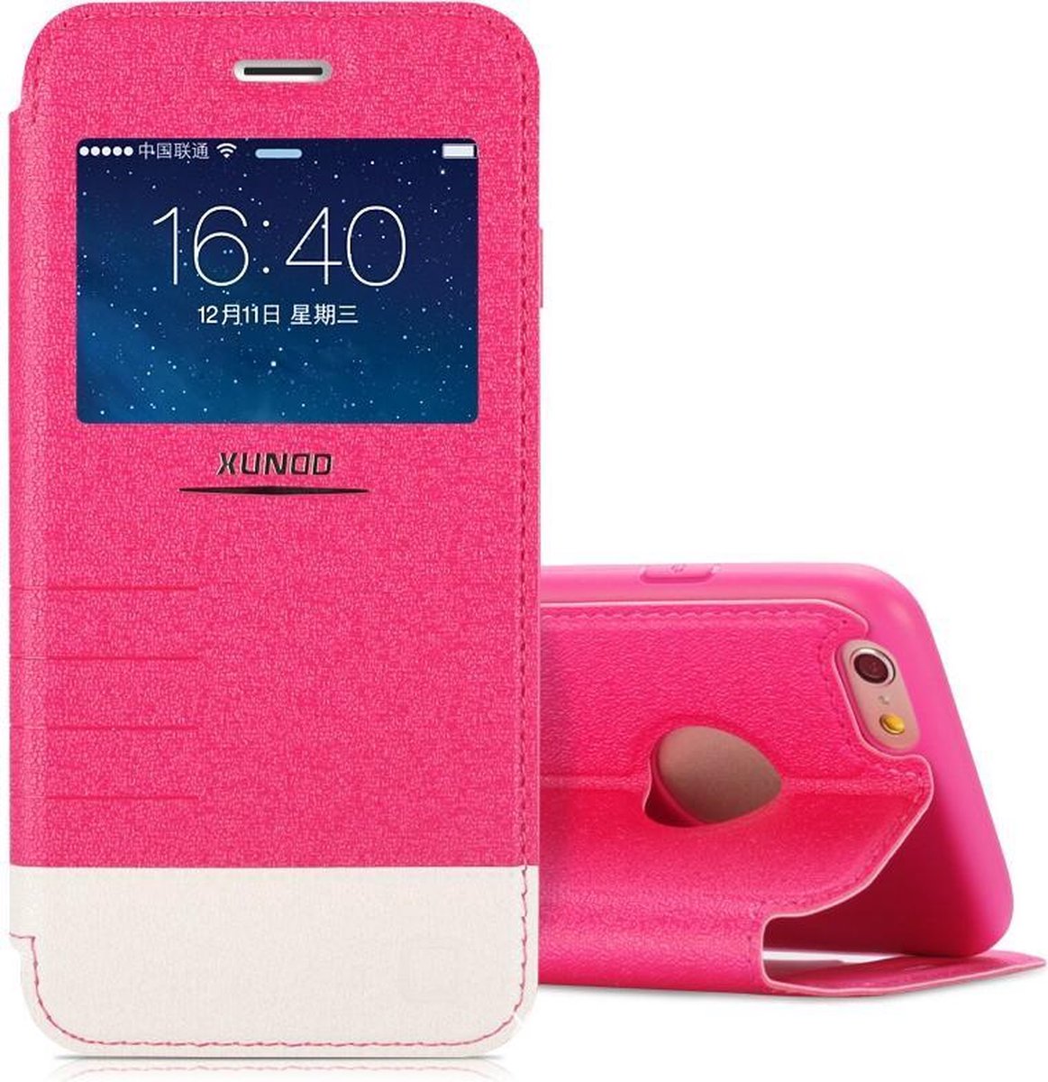 Xundd Fundas window view flip Case Cover Hoesje Voor iPhone 6 Plus Pink / Roze
