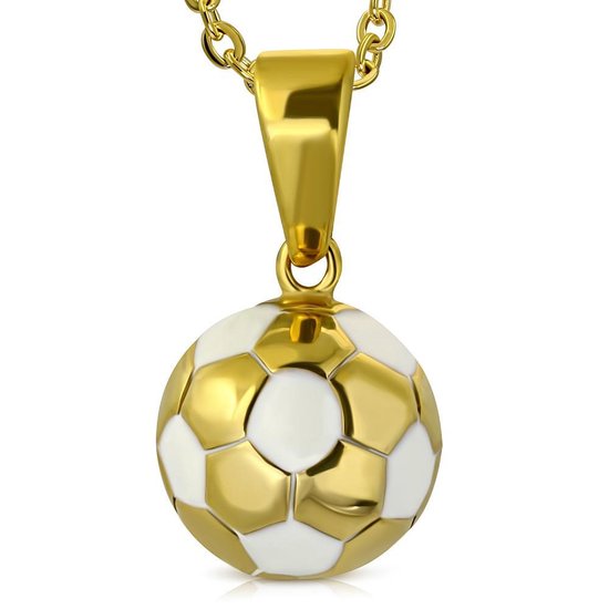 Montebello Ketting Aziza White - 316L Staal - Voetbal - ∅12mm - 50cm