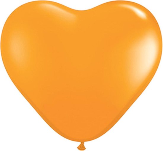MEGA Topping hart ballon 80 cm oranje