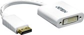 Aten DisplayPort/DVI Adapter DisplayPort Male DVI-I Female Blanc