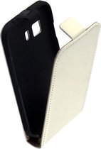 LELYCASE Lederen Samsung Galaxy Young 2 Flip Case Cover Hoesje Wit