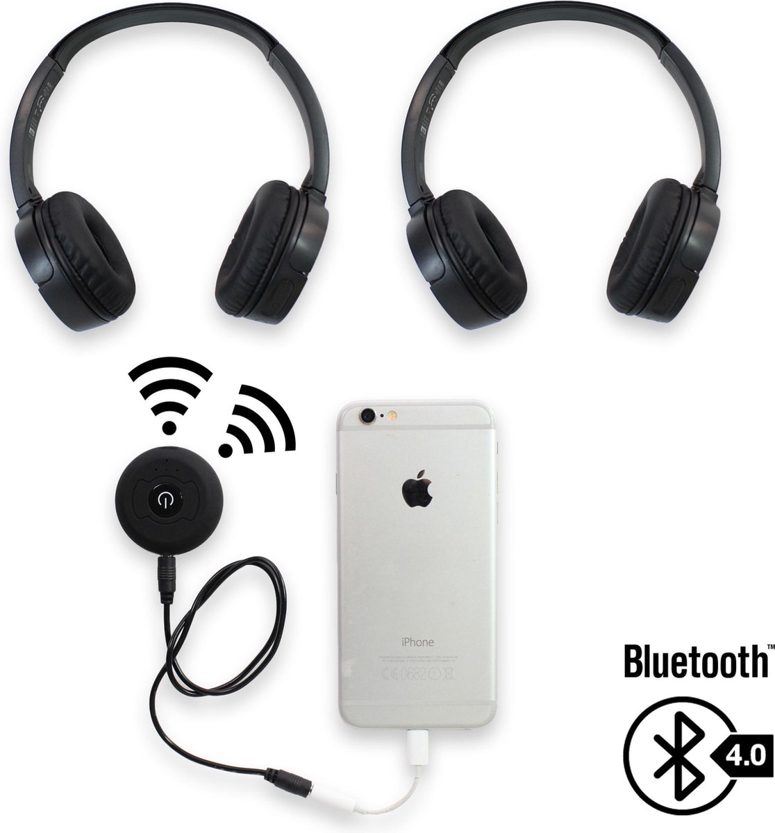 Bluetooth Transmitter - 2 koptelefoons draadloos op één telefoon -  Multipoint -... | bol.com