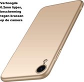 DrPhone iOS Smartphone XR PC Hard Cover – Ultra-dunne Hard Plastic TPU Case -  0.88mm Slim Mat – Volledige bescherm Hoesje - Goud