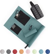 Lumaland - Microvezel sporthanddoek - Set van 2 absorberende handdoeken incl. draagtas - 125x40 cm + 40x70 cm - Turquoise