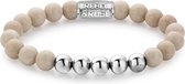 Rebel&Rose armband - White Woodstock - 8mm - silver colored