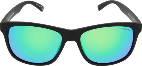 ICON Sport Zonnebril FAZER - Mat zwart montuur - Groen / blauw spiegelende glazen - GEPOLARISEERD