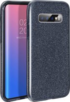 Samsung Galaxy S10E - Glitter Backcover Hoesje - Zwart