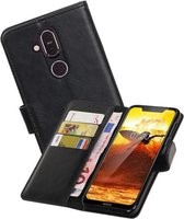 Zakelijke Bookstyle Hoesje voor Nokia 8.1 Zwart