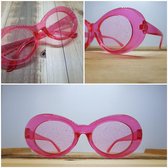 Planga Roze & glitter glazen sixty, seventy, eighties zonnebril.
