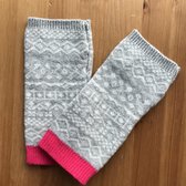 Cashmere/Wool Blend Snowart Grey Knitted Gloves