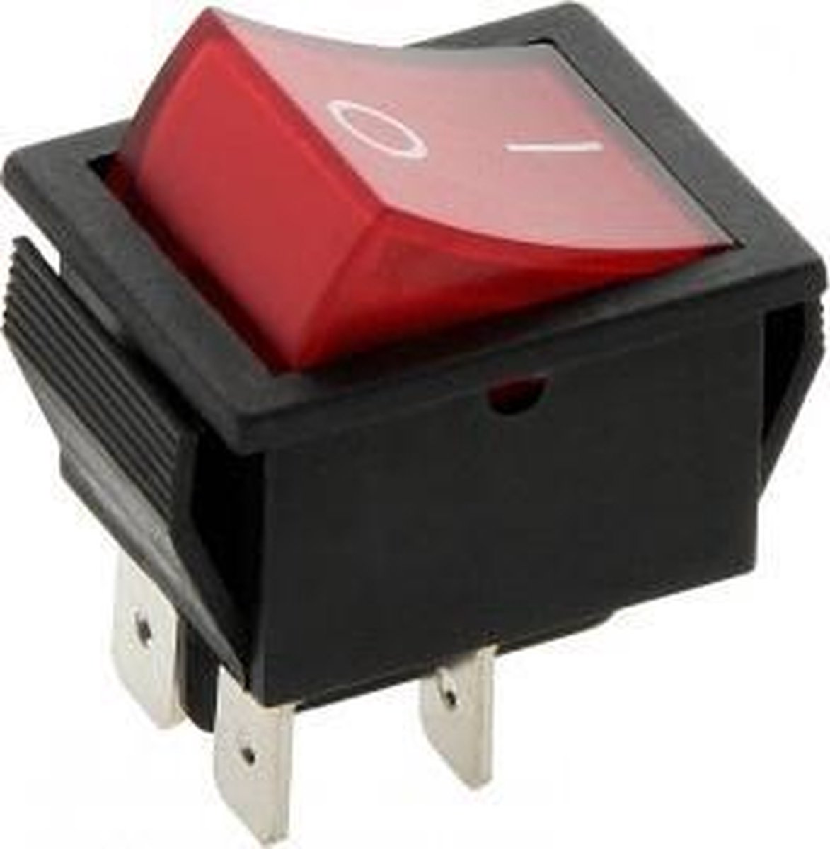 Schakelaar - rood - 12 volt - 20A - verlicht - vierkant