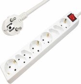 Stekkerdoos 8 voudig - Wit - 1.8 meter - Allteq