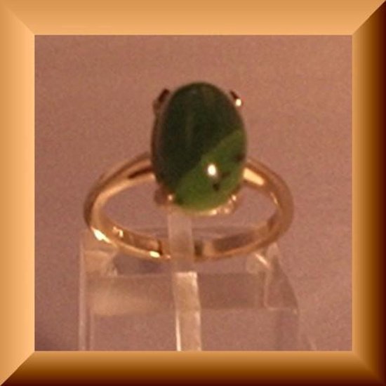 sturen Investeren Het spijt me Fraaie gouden ring van 14 karaat goud met Jade steen | bol.com