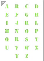QBIX Alfabet Lettersjabloon A3 Formaat Kunststof - Letters zijn 2,7cm hoog