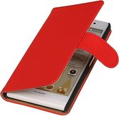 Huawei Ascend Y330 Effen Booktype Wallet Hoesje Rood - Cover Case Hoes