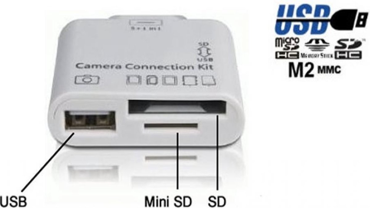 Apple Ipad 1 Camera Connection Kit 5 in 1, Card Reader met USB ingang