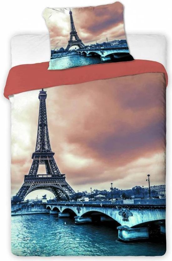 Parijs Eiffeltoren - Dekbedovertrek - Eenpersoons - 140 x 200 cm - Multi |  bol.com