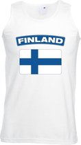 Singlet shirt/ tanktop Finse vlag wit heren L