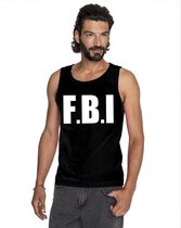 Politie FBI tekst singlet shirt/ tanktop zwart heren S