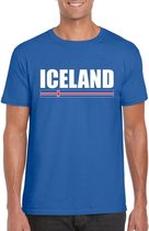 Blauw IJsland supporter t-shirt voor heren XL