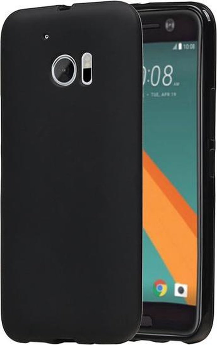 HTC 10 TPU Back Cover Hoesje Zwart+Tempered Glass voor HTC 10