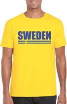 Geel Zweden supporter t-shirt voor heren L