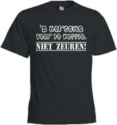 Mijncadeautje T-shirt - 's Morgens voor de koffie niet zeuren - Unisex Zwart (maat XXL)