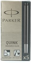Parker inktpatronen - Quink Zwart - Pen Vulling -wasbare Zwarte inktcartridge, 3 x 5 stuks.