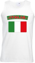 Singlet shirt/ tanktop Italiaanse vlag wit heren S