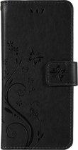 Bloemen Book Case - Samsung Galaxy S10 Hoesje - Zwart