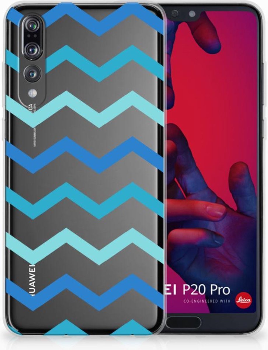 Huawei P20 Pro TPU bumper Zigzag Blauw