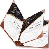 Goodline® - Rapportmap / Diplomamap / Certificaat Mappen - 4x A4 - Donkerbruin