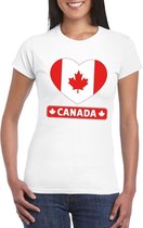 Canada hart vlag t-shirt wit dames XS