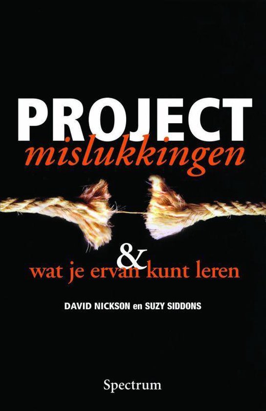 Cover van het boek 'Projectmislukkelingen en wat je ervan kunt leren' van S. Siddons en D. Nickson