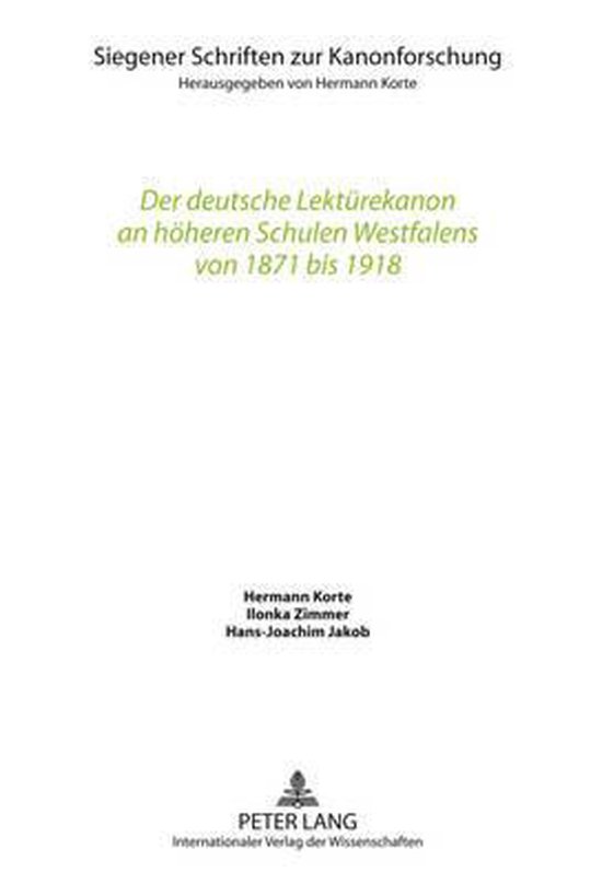 Der deutsche Lektürekanon an höheren Schulen Westfalens vo ... - cover