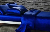 Zijden dekbedovertrek, Saffier blauw 200x200cm, 100% zijde,405thread count (19momme)