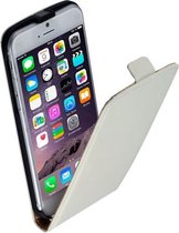 Apple iPhone 6 Plus Lederlook Flip Case hoesje Wit