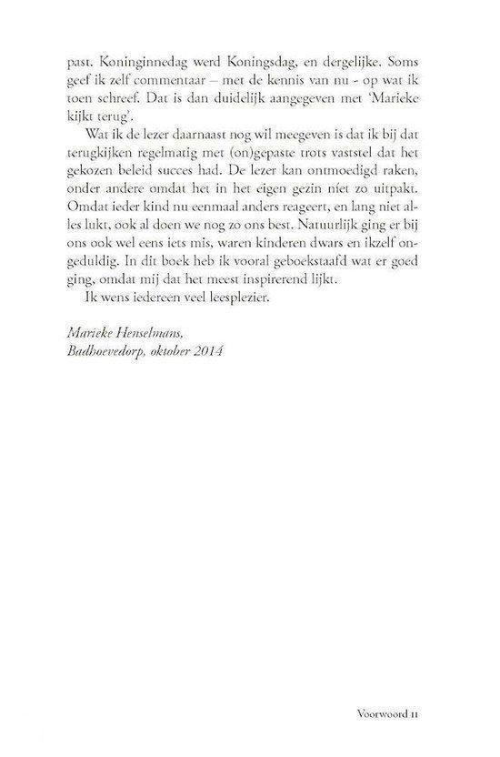 Tekst met vermelding van 'Marieke Henselmans, Badhoevedorp, oktober 2014'.