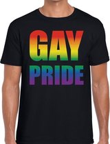 Gay pride regenboog t-shirt zwart voor heren M