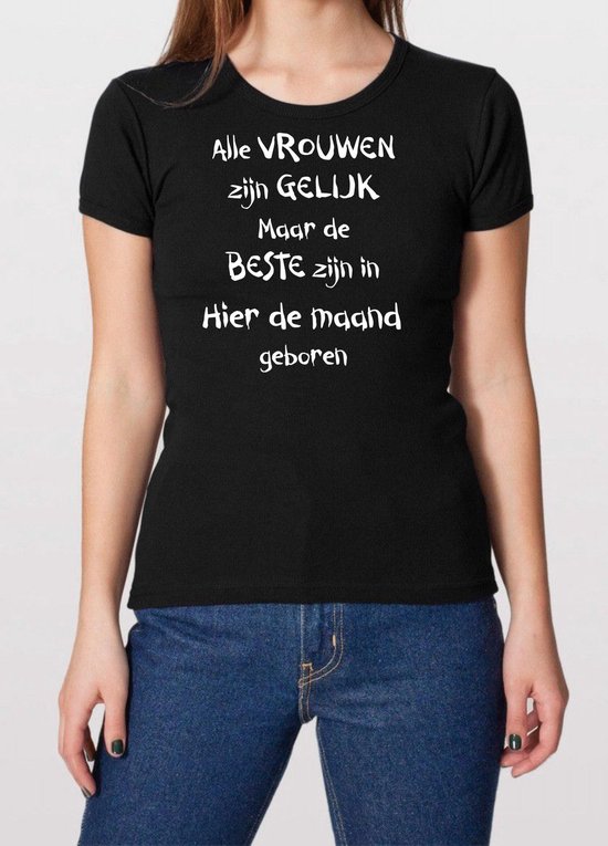Mijncadeautje Tshirt zwart maat XL Alle vrouwen zijn gelijk mei